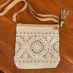 The Sak Elegant Cream Crochet Crossbody Bag brand NEW
